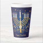 Happy Hanukkah Latte Mug<br><div class="desc">Happy Hanukkah
If you like drinking coffee a latte, not just a little, then this mug is for you! Stylish and ready for your customizations, it will easily become an essential part of your day.</div>