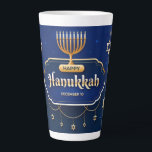 Happy Hanukkah Latte Mug<br><div class="desc">Happy Hanukkah 
If you  like drinking coffee a latte,  not just a little,  then this mug is for you! Stylish and ready for your customizations,  it will easily become an essential part of your day.</div>