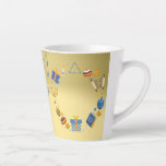 Happy Hanukkah Latte Mug in Gold<br><div class="desc">Happy Hanukkah Latte Mug in Gold</div>