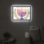 Happy Hanukkah LED Sign<br><div class="desc">This cute Hanukkah pattern is an eye-catcher! It's a fun and funky way to dress up decor,  gifts,  apparel,  and household items for the occasion. Check out my store for more pattern items and gift ideas,  or combine items to create an interesting gift package!</div>