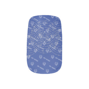 Happy Hanukkah Light Blue Faux Glitter Minx Nail Art