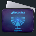Happy Hanukkah Lights Jewish Holiday Gold Hebrew Laptop Sleeve<br><div class="desc">Happy Hanukkah Beautiful Jewish Holiday Design with Hebrew lettering. Jewish Holiday Hanukkah background with traditional Chanukah symbols - Gold Menorah, Hanukkiah Candelabrum and Candles, wooden dreidels (spinning top), donuts, star of David and glowing lights wallpaper pattern. Hanukkah Festival Decoration. Jerusalem, Israel. Electronics > Tablet & Laptop Cases > Laptop Cases...</div>