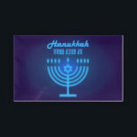 Happy Hanukkah Lights Jewish Holiday Navy Hebrew Acrylic Tray<br><div class="desc">Happy Hanukkah Beautiful Jewish Holiday Design with Hebrew lettering. Jewish Holiday Hanukkah background with traditional Chanukah symbols - Gold Menorah, Hanukkiah Candelabrum and Candles, wooden dreidels (spinning top), donuts, star of David and glowing lights wallpaper pattern. Hanukkah Festival Decoration. Jerusalem, Israel. Home & Living > Kitchen & Dining > Cookware...</div>
