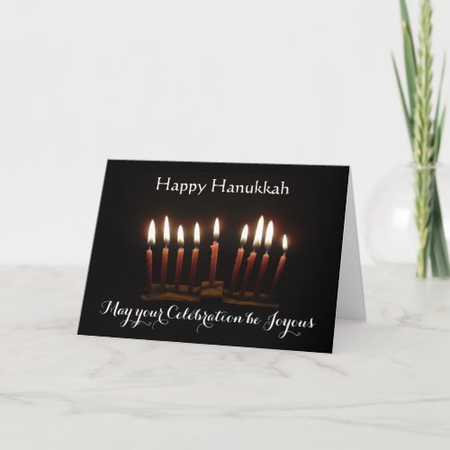 Happy Hanukkah Lit Menorah Card