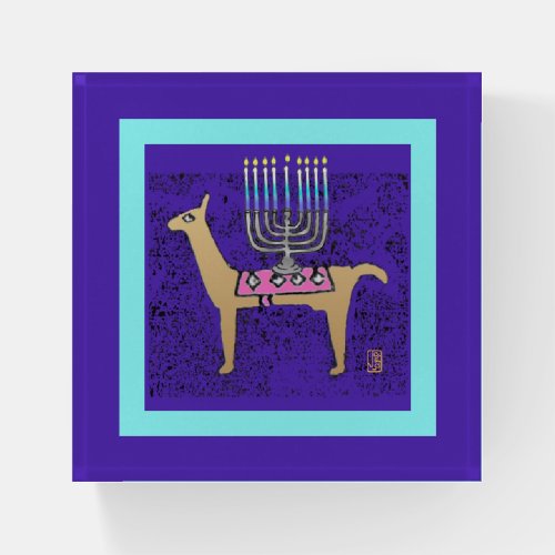 Happy Hanukkah Llama Paperweight