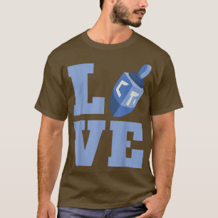 Happy Hanukkah LOVE Vintage Hebrew Menorah Jewish T-Shirt