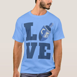 Happy Hanukkah LOVE Vintage Hebrew Menorah Jewish T-Shirt