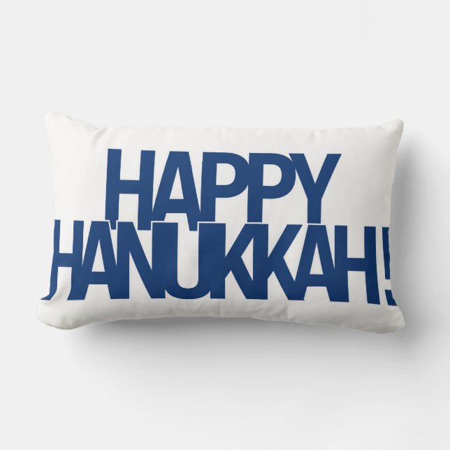 Happy Hanukkah! Lumbar Pillow (Front)