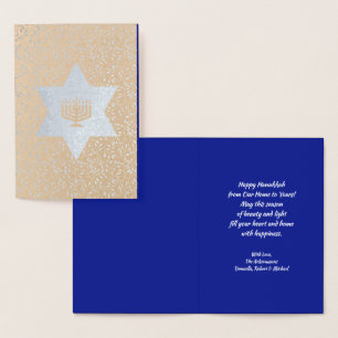 Happy Hanukkah. Luxury  Foil Card