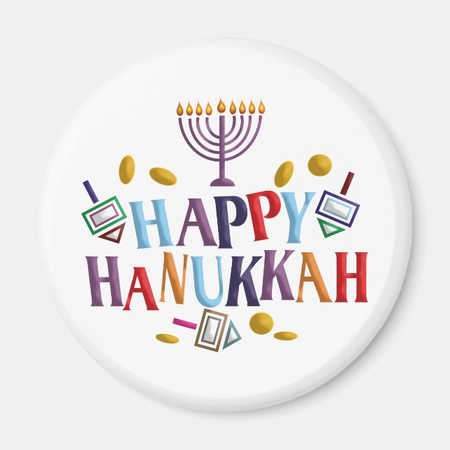 Happy Hanukkah Magnet (Front)