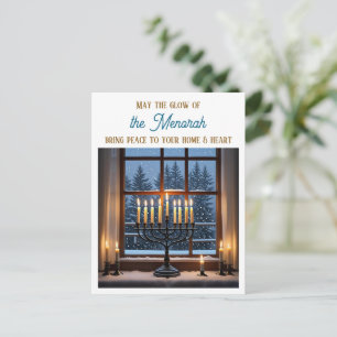 Happy Hanukkah   May the Glow of the Menorah  Postcard