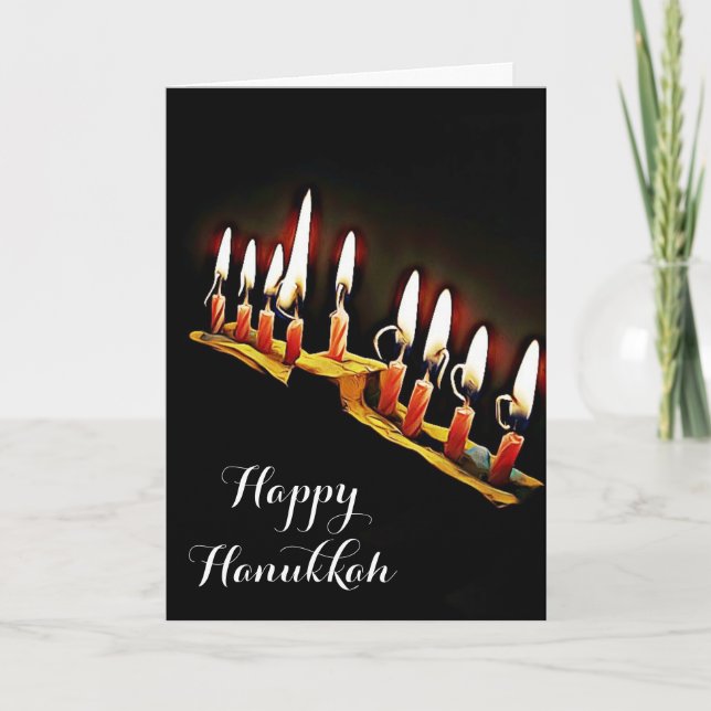 Happy Hanukkah May you Bless and Be Blessed Card (Front)