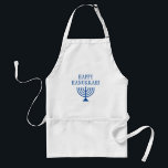 Happy Hanukkah menorah BBQ apron for him or her<br><div class="desc">Happy Hanukkah menorah BBQ apron for him or her. Personalized cooking and baking aprons for men or women. Jewish Holiday gift idea for dad, father, son, husband, boss, co worker, friend, groom, mom, sister, daughter, friend etc. Custom BBQ / kitchen aprons with name or monogram letters. Trendy barbecue aprons in...</div>