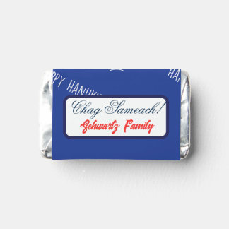 Happy Hanukkah Menorah Blue White Hershey's Miniatures