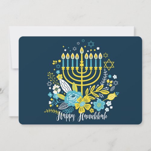 Happy Hanukkah menorah candles Holiday Card