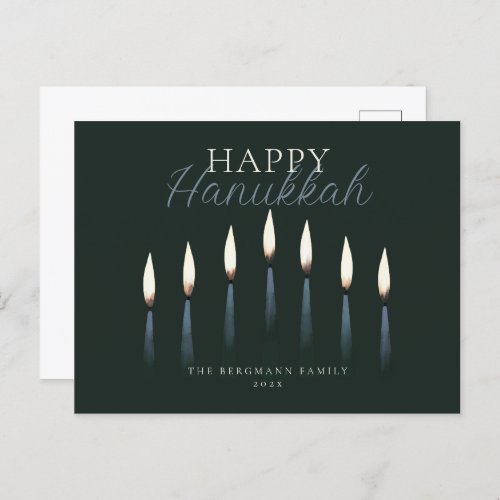 Happy Hanukkah Menorah Candles Holiday Postcard