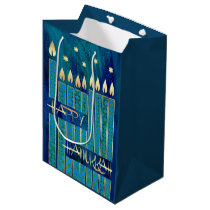 Happy Hanukkah. Menorah Candles  Medium Gift Bag