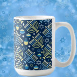 Happy Hanukkah Menorah Coffee Mug<br><div class="desc">.Celebrate eight days and eight nights of the Festival of Lights with Hanukkah cards and gifts. The festival of lights is here. Light the menorah, play with the dreidel and feast on latkes and sufganiyots. Celebrate the spirit of Hanukkah with friends, family and loved ones by wishing them Happy Hanukkah....</div>