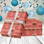 Happy Hanukkah Menorah Colorful Coral Pattern Wrapping Paper<br><div class="desc">Personalize this Happy Hanukkah wrapping paper in colorful coral pink with your name for truly unique gift wrap for your Festival Of Lights celebration. Perfect for kids of all ages, and adults too, a colorful pattern of Menorahs with the traditional nine candles shaded in subtle colors of sepia brown, taupe,...</div>