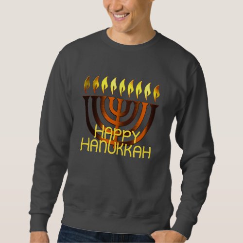 Happy Hanukkah Menorah Copper Rust Sweatshirt