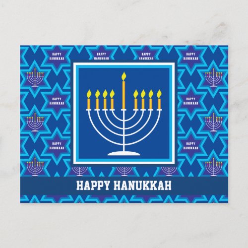  Happy Hanukkah Menorah customizable Postcard