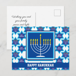 🕎 Happy Hanukkah, Menorah, customizable Postcard