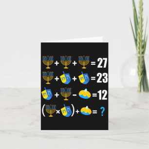 Happy Hanukkah Menorah Dreidel Doughnut Math Teach Card