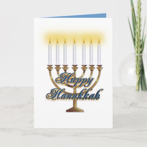Happy Hanukkah menorah greeting card