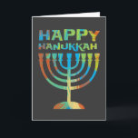 Happy Hanukkah Menorah Greeting Cards<br><div class="desc">Celebrate Hanukkah with this colorful holiday greeting card that reads,  "Happy Hanukkah" over a menorah.</div>