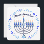 Happy Hanukkah Menorah Jewish Jew Cute Candles Holiday Card<br><div class="desc">Wish that special someone a Chag Sameach on this festival of lights with a contemporary,  cute Jewish design by PopQTstudio. This holiday card features a playful design of a Menorah topped with cheerful kawaii candles. A great card to give your Jewish friends and family.</div>