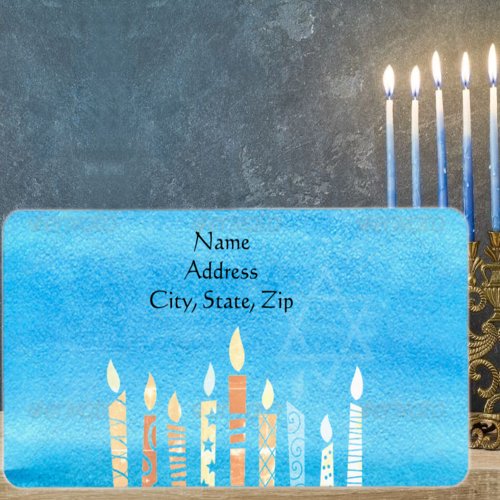 Happy Hanukkah Menorah Label