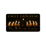 Happy Hanukkah Menorah Light Nine Burning Candles Label<br><div class="desc">Happy Hanukkah Menorah Light Nine Burning Candles Photography Elegant Address Labels for Hanukkah Mail or Gift Wrapping or Your Ideas,  Add Name and Address or change or delete the Text</div>