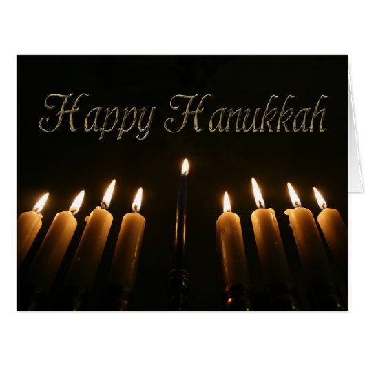 Happy Hanukkah Menorah Lights Candles (Front Horizontal)