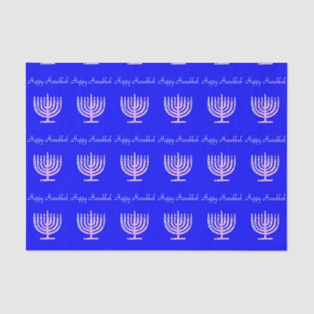 Happy Hanukkah Menorah Nina's Fave Tissue Paper (Front)