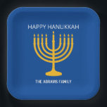 Happy Hanukkah Menorah Paper Plates<br><div class="desc">Happy Hanukkah Menorah Paper Plates</div>
