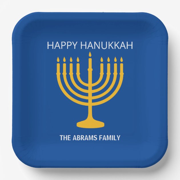 Happy Hanukkah Menorah Paper Plates Zazzle