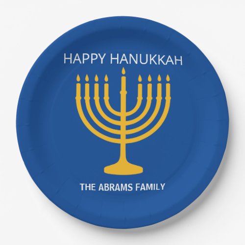 Happy Hanukkah Menorah  Paper Plates