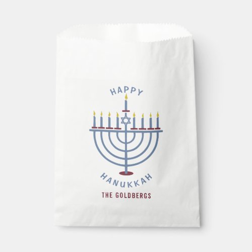 Happy Hanukkah Menorah Party Custom Favor Bag