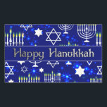 Happy Hanukkah Menorah Rectangular Sticker<br><div class="desc">In celebration of the Jewish festival of lights.</div>