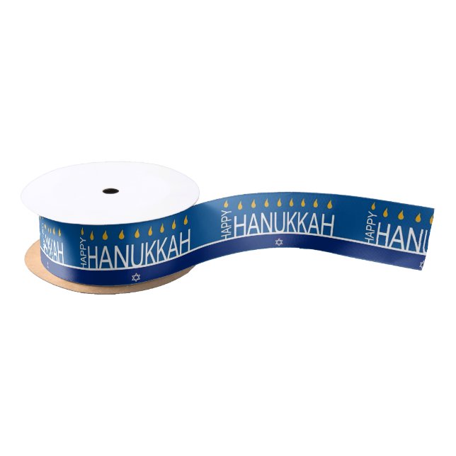 Happy Hanukkah menorah Ribbon (Spool)