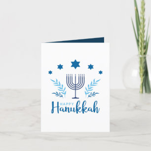 Happy Hanukkah Menorah Stars Customizable Card