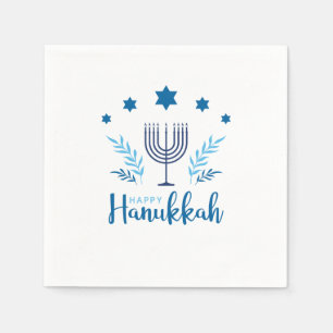Happy Hanukkah Menorah Stars Napkins