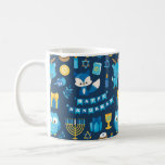 Happy Hanukkah Menorah Sufganiyot Cute Owl Gift Coffee Mug<br><div class="desc">Sip in style this Hanukkah with our Happy Hanukkah mug featuring Dreidel, Menorah, Sufganiyot, cute owl, gift, Star of David, candles and Cute Fox. Every sip from this mug is a sip of holiday cheer, featuring a joyful medley of Hanukkah symbols and adorable baby animals. Whether you're savoring sufganiyot, lighting...</div>