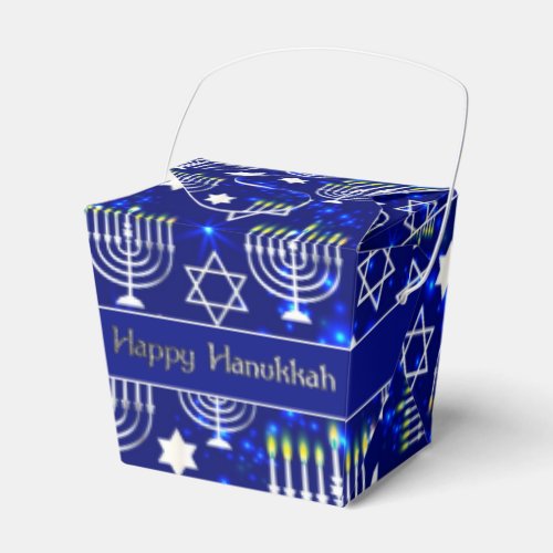 Happy Hanukkah Menorah Take_Out Favor Boxes