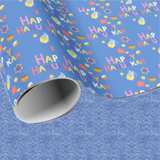 Happy Hanukkah Menorah Wrapping Paper