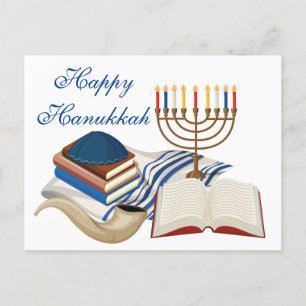 Happy Hanukkah Menorha Postcard