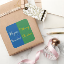 Happy Hanukkah Merry Christmas Dual Holiday Design