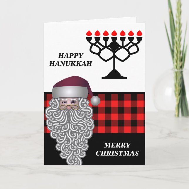  Happy Hanukkah & Merry Christmas Holiday Card (Front)