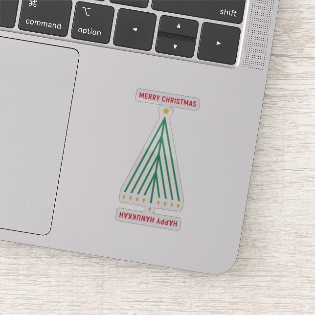 Happy Hanukkah, Merry Christmas Sticker (Detail)