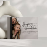 Happy Hanukkah Minimalist Family Names Photo Holiday Card<br><div class="desc">This modern Hanukkah card features a full-bleed photo design with minimal typography overlay,  creating a sleek and stylish holiday greeting. Perfect for showcasing your favorite photo,  the simple text adds a contemporary touch to your Hanukkah wishes.</div>